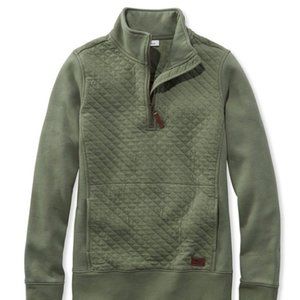 LL Bean Quilted 1/4 Zip Pullover Sweater